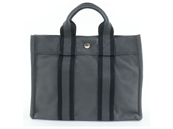 Borsa Tote Hermès Fool Toe PM in cotone Marrone - vista 2