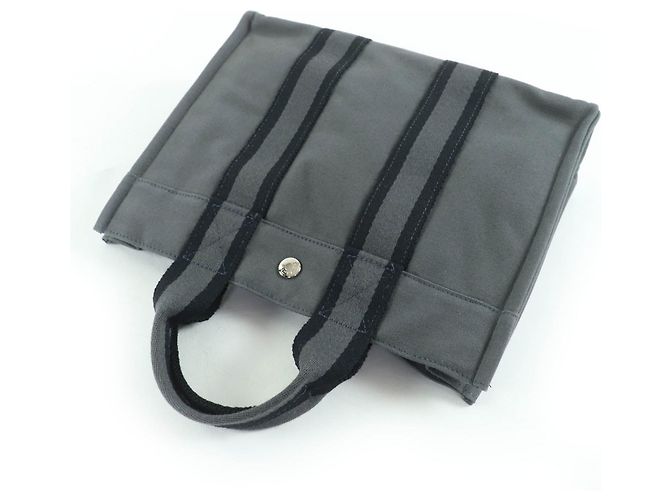 Borsa Tote Hermès Fool Toe PM in cotone Marrone - vista 4
