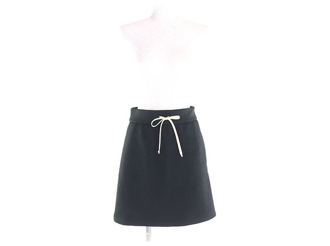 Falda de jersey jacquard de poliéster con estampado GG de Gucci Negro - vista 2