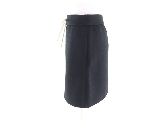 Falda de jersey jacquard de poliéster con estampado GG de Gucci Negro - vista 3