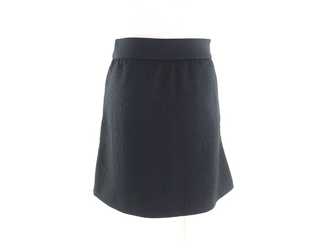 Falda de jersey jacquard de poliéster con estampado GG de Gucci Negro - vista 4
