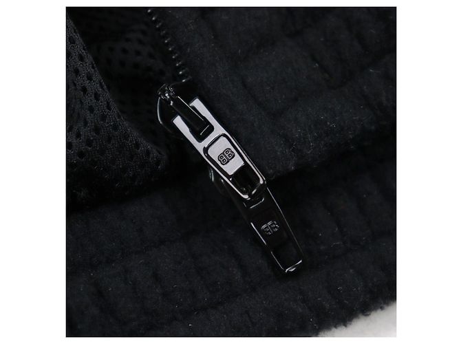 Giacca in pile Balenciaga con logo ricamato e doppia zip Nero - vista 5