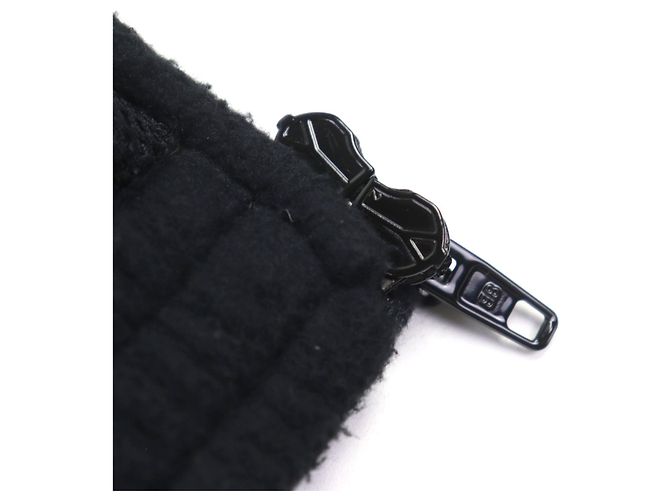 Giacca in pile Balenciaga con logo ricamato e doppia zip Nero - vista 6
