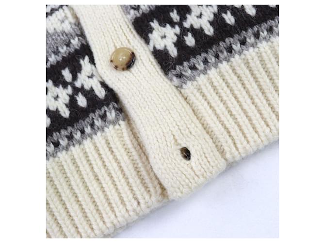 Céline CELINE Shetland Logo Button Nordic Pattern Wool Knit Multicolor - vista 10