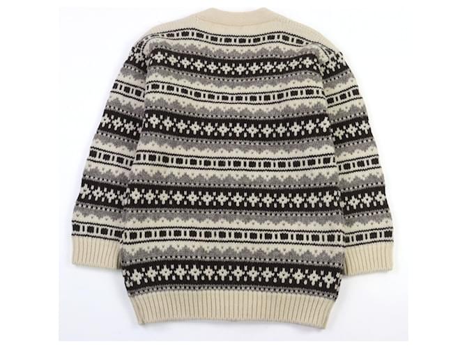 Céline CELINE Shetland Logo Button Nordic Pattern Wool Knit Multicolor - vista 3