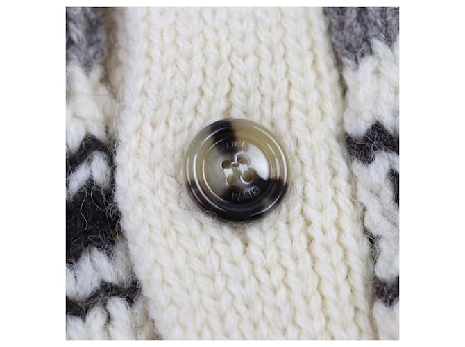 Céline CELINE Shetland Logo Button Nordic Pattern Wool Knit Multicolor - vista 4