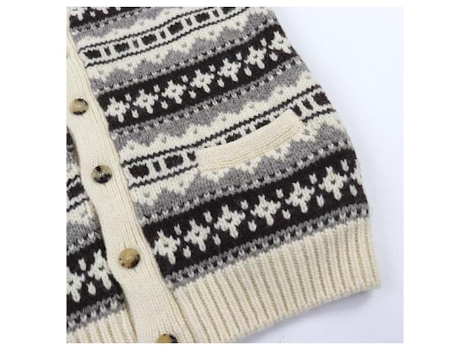 Céline CELINE Shetland Logo Button Nordic Pattern Wool Knit Multicolor - vista 5