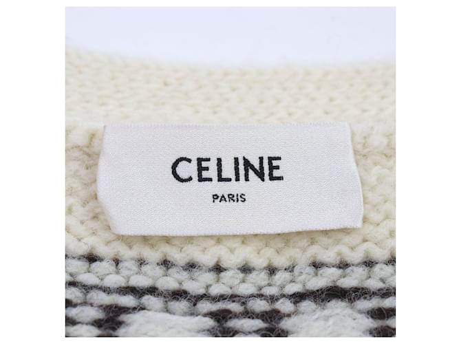 Céline CELINE Shetland Logo Button Nordic Pattern Wool Knit Multicolor - vista 6