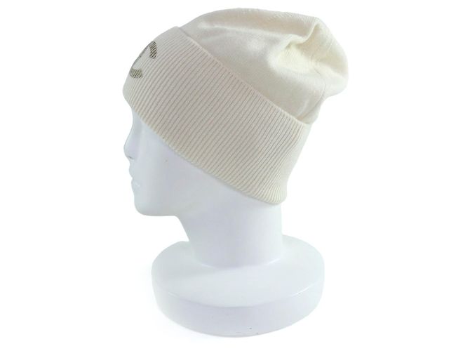 Cappello in maglia di cashmere Chanel COCO Mark Beige Crudo - vista 4