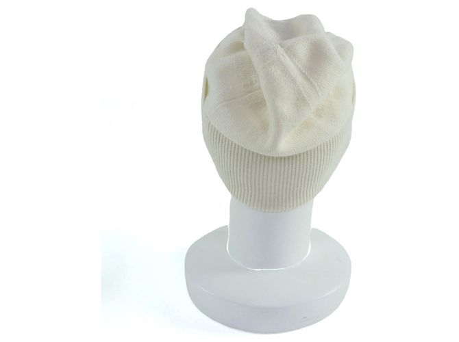 Cappello in maglia di cashmere Chanel COCO Mark Beige Crudo - vista 5