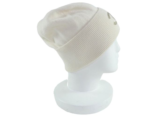 Cappello in maglia di cashmere Chanel COCO Mark Beige Crudo - vista 6