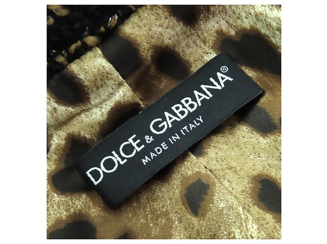 Dolce & Gabbana Abrigo de tweed con estampado de leopardo Dolce&Gabbana Negro - vista 7
