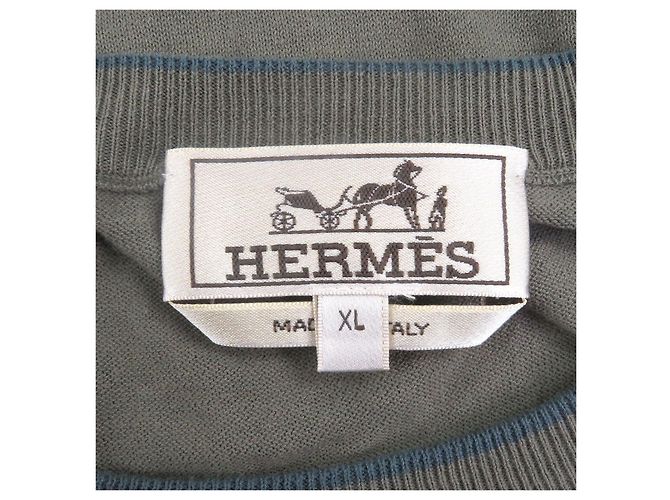 T-shirt Hermès em algodão de manga curta, design docking, XL Bege Caqui - vista 4