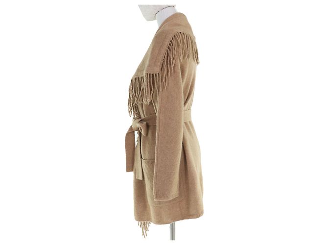 Abrigo cardigan de lana tejida Max Mara Beige Camello - vista 2