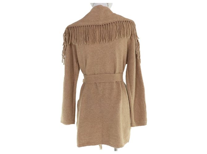Abrigo cardigan de lana tejida Max Mara Beige Camello - vista 3