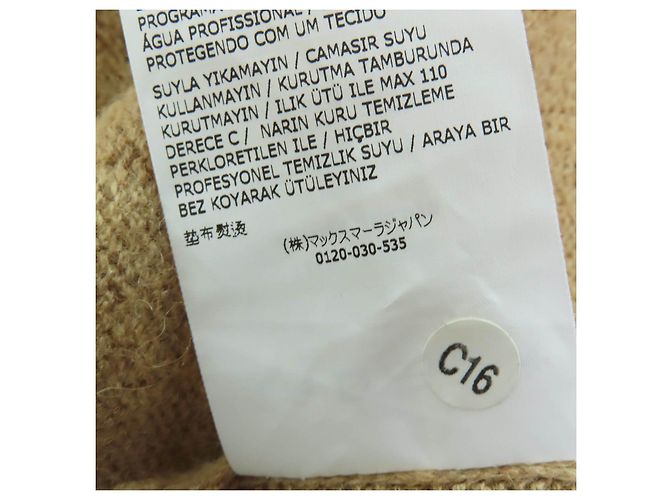 Abrigo cardigan de lana tejida Max Mara Beige Camello - vista 8
