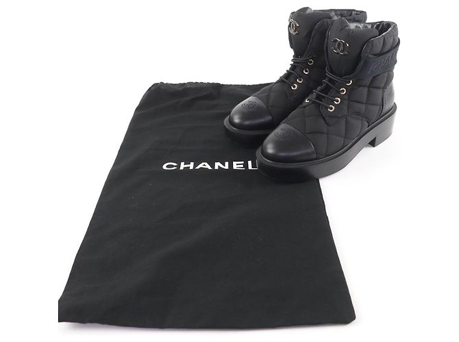 Chanel COCO Mark gesteppte Leder- Stiefeletten Schwarz - Ansicht 2