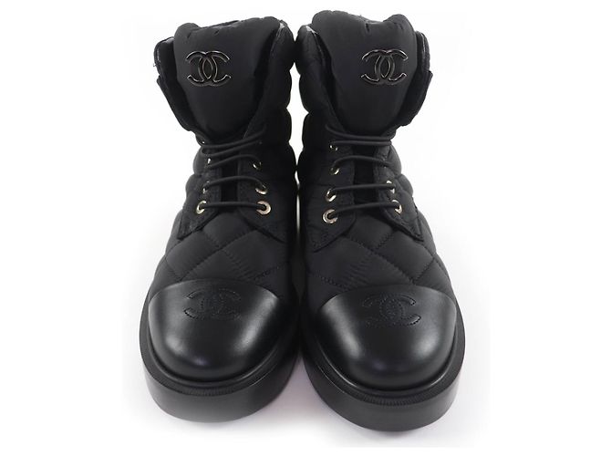 Chanel COCO Mark gesteppte Leder- Stiefeletten Schwarz - Ansicht 4