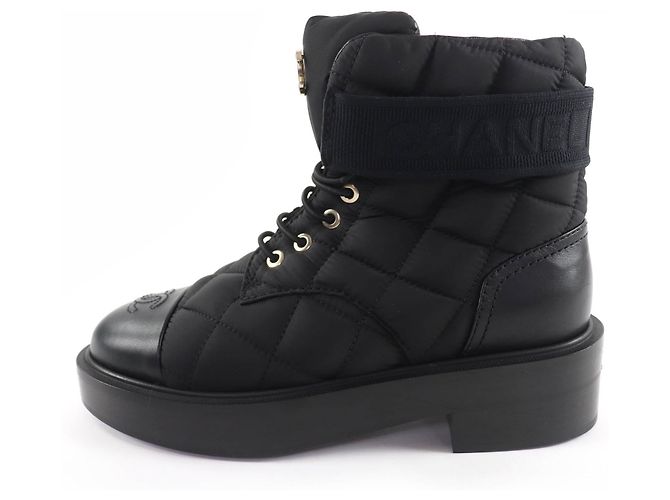 Chanel COCO Mark gesteppte Leder- Stiefeletten Schwarz - Ansicht 5