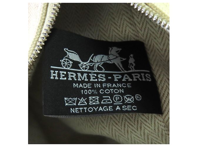 Hermès Borsa a mano Hermes Bride a Brac GM in cotone Bianco Crudo - vista 11