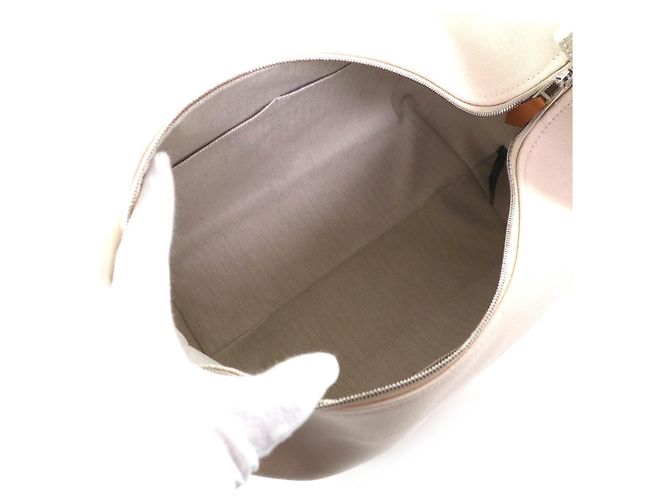 Hermès Borsa a mano Hermes Bride a Brac GM in cotone Bianco Crudo - vista 7