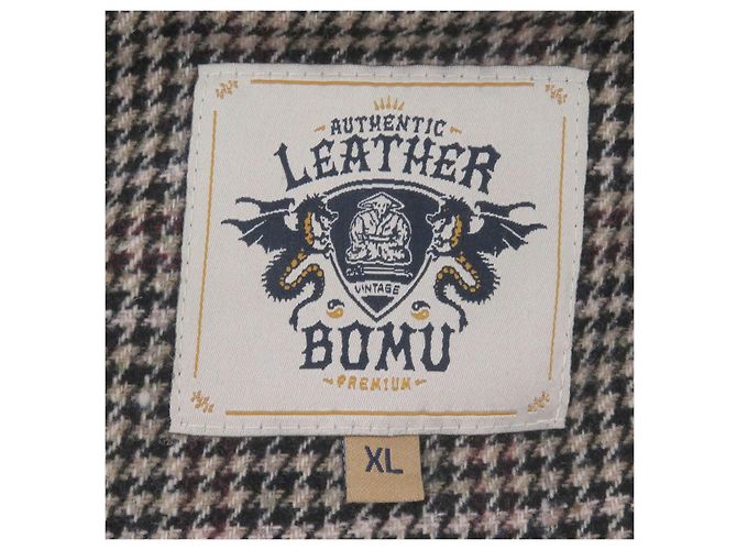 Autre Marque Chaqueta de cuero de caballo LEATHER BOMU Horsehide Negro - vista 6