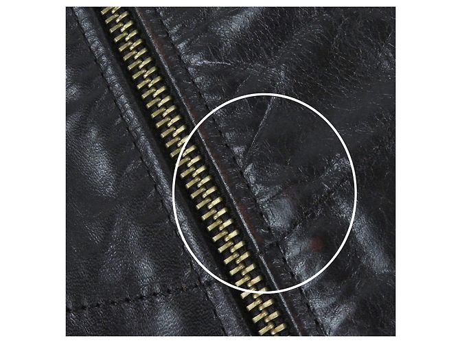 Autre Marque Chaqueta de cuero de caballo LEATHER BOMU Horsehide Negro - vista 9