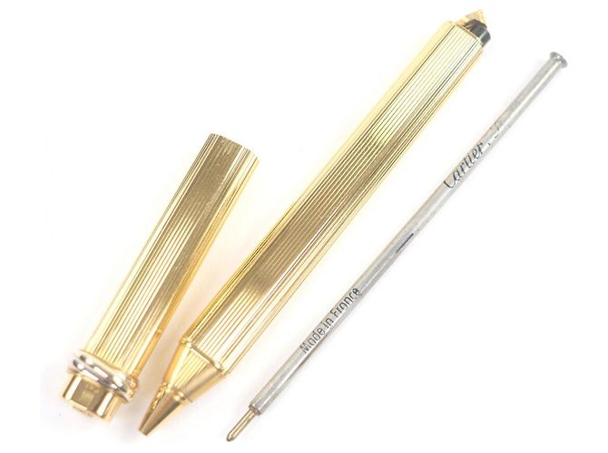 Cartier Trinity Stripe Pattern Ballpoint Pen Golden - view 2