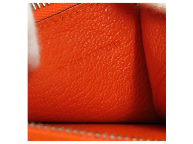 Cartera bifold de cuero Hermès BEAN Compact Naranja - vista 12