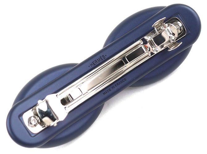 Hermès Tori Maiyon GM Chaine d'Ancre Barrette Hairpin Blu - vista 4