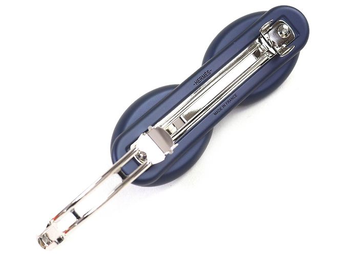 Hermès Tori Maiyon GM Chaine d'Ancre Barrette Hairpin Blu - vista 5