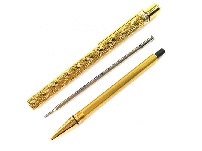 Penna a sfera Cartier Trinity motivo wave D'oro - vista 2