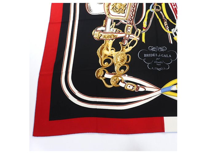 Sciarpa in cashmere piqué con applicazione Hermès Brides de Gala Rosso - vista 6