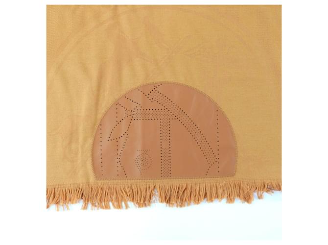 Sciarpa in cashmere Hermès New Libris Marrone - vista 8