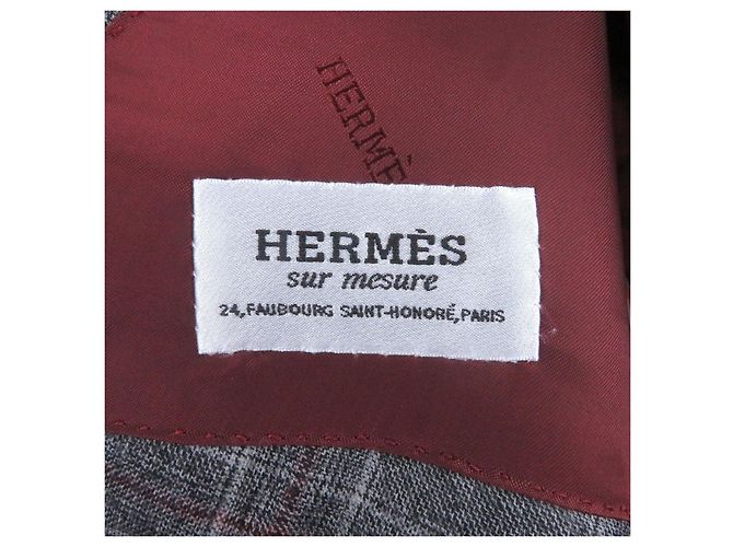 Conjunto de Traje de Lana Bespoke Hermès Castaño - vista 9