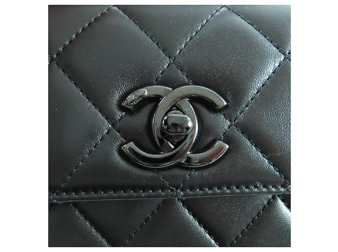 Borsa a tracolla Chanel Trendy CC in pelle di agnello Nero - vista 10