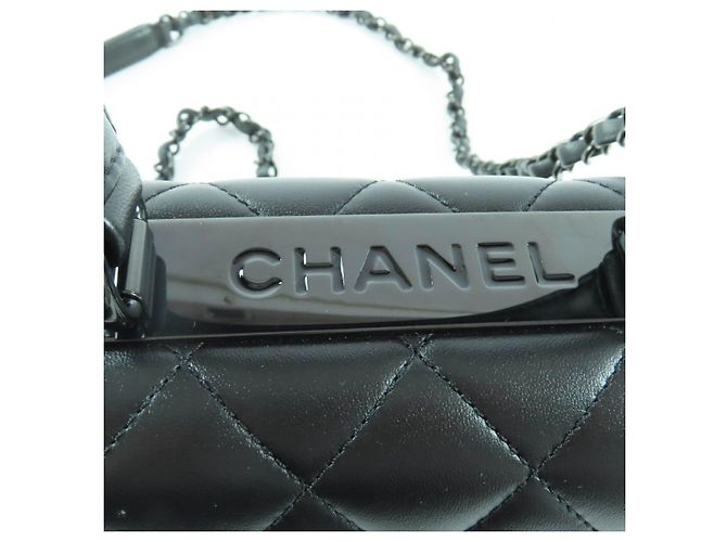 Borsa a tracolla Chanel Trendy CC in pelle di agnello Nero - vista 11