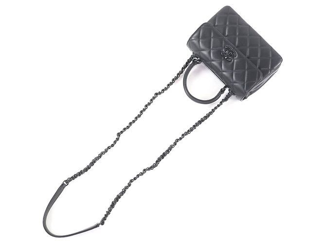 Borsa a tracolla Chanel Trendy CC in pelle di agnello Nero - vista 9