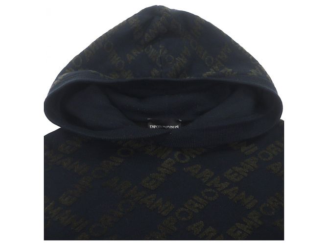 Sudadera con capucha de lana Emporio Armani Negro Caqui - vista 2