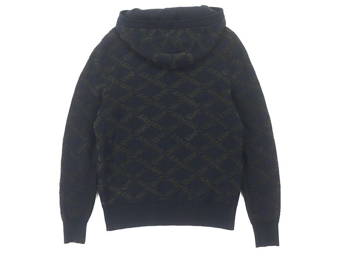 Sudadera con capucha de lana Emporio Armani Negro Caqui - vista 3