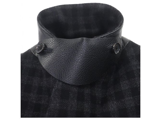 Abrigo de lana Chester Salvatore Ferragamo Castaño Negro - vista 3