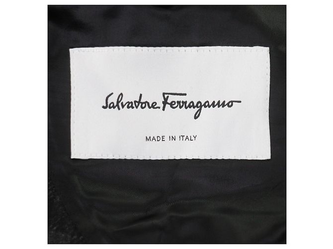 Abrigo de lana Chester Salvatore Ferragamo Castaño Negro - vista 7