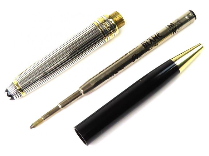 Penna a sfera Montblanc Meisterstück Solitaire AG925 Nero Argento D'oro - vista 2