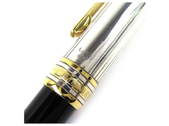 Penna a sfera Montblanc Meisterstück Solitaire AG925 Nero Argento D'oro - vista 5