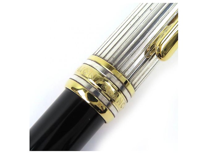 Penna a sfera Montblanc Meisterstück Solitaire AG925 Nero Argento D'oro - vista 6