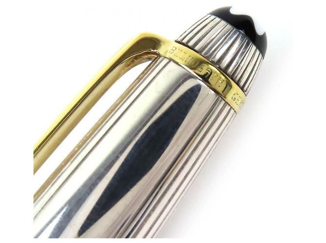 Penna a sfera Montblanc Meisterstück Solitaire AG925 Nero Argento D'oro - vista 7