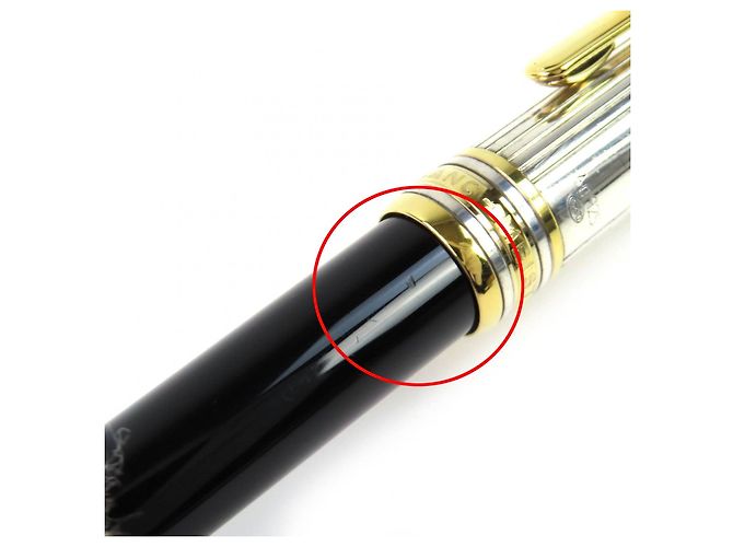 Penna a sfera Montblanc Meisterstück Solitaire AG925 Nero Argento D'oro - vista 8