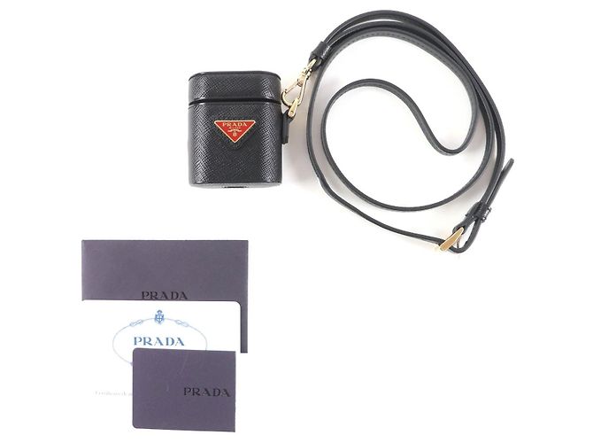 Prada 1ZD002 Saffiano Leather AirPods Case Black - view 3