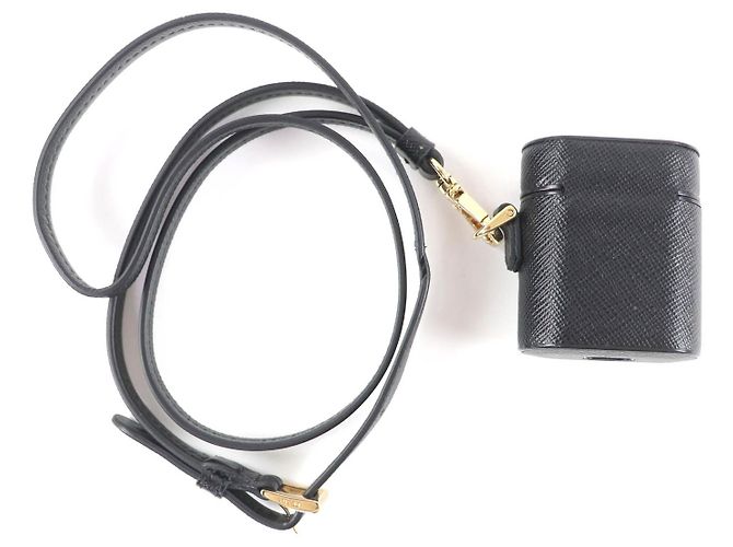 Prada 1ZD002 Saffiano Leather AirPods Case Black - view 4