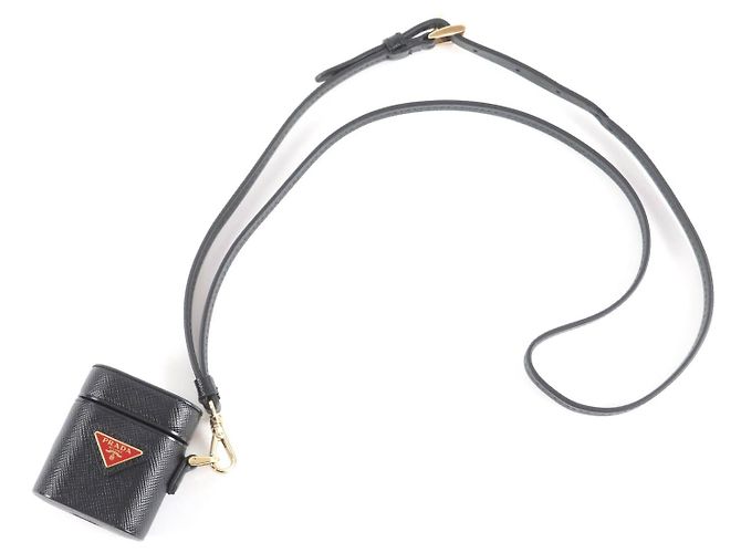 Prada 1ZD002 Saffiano Leather AirPods Case Black - view 6